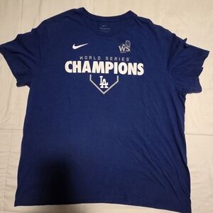 Nike Dodgers Blue World Series Champions 2024 T-Shirt Size 2XL